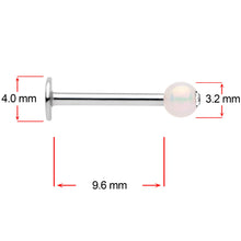 16G 3/8 Clear Gem White Pearlescent Labret Monroe Tragus