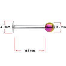 16G 3/8 Clear Gem Rainbow Pearlescent Labret Monroe Tragus