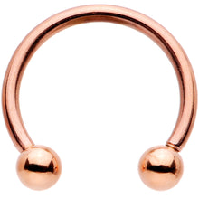 16G 3/8 Clear Gem Rose Gold Tone Hinged Circular Ring Set