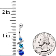 Blue Clear Gem Blues For You Trio Dangle Belly Ring