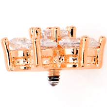 14G Clear CZ Gem Rose Gold Tone Flower Dermal Anchor Top