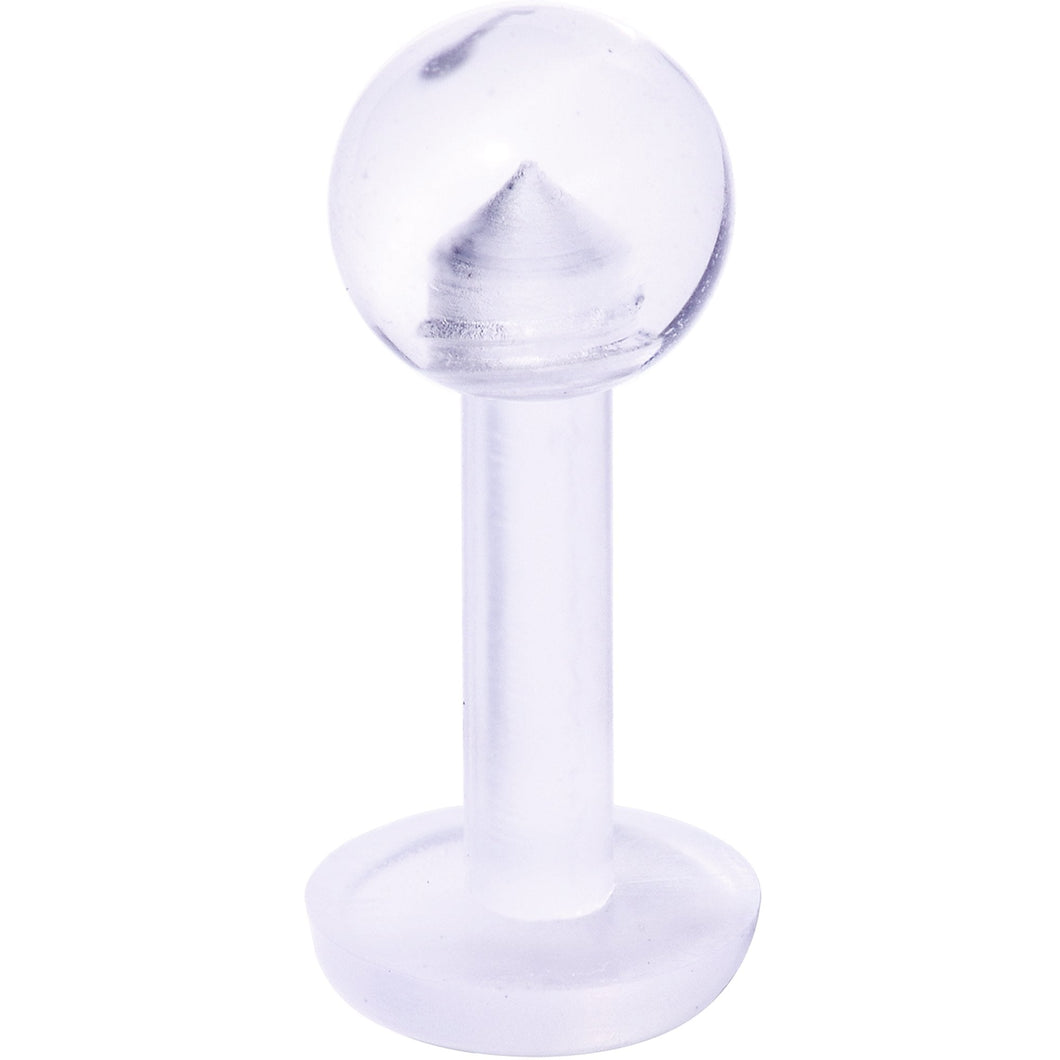14G 1/4 Clear Flexible Bioplast Labret Monroe Retainer
