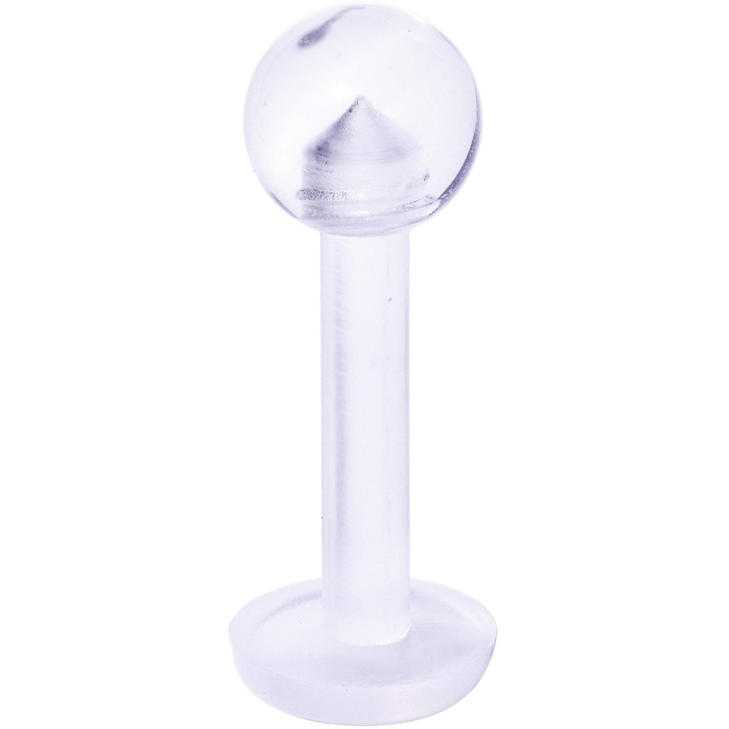 14G 5/16 Clear Flexible Bioplast Labret Monroe Retainer