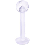 14G 3/8 Clear Flexible Bioplast Labret Monroe Retainer
