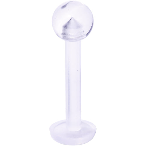 14G 3/8 Clear Flexible Bioplast Labret Monroe Retainer