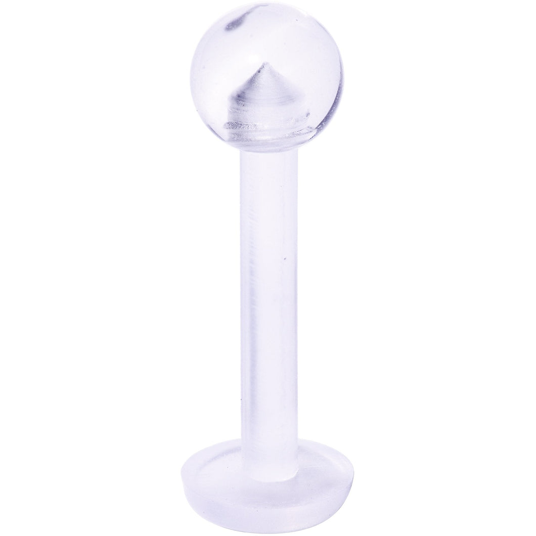 14G 3/8 Clear Flexible Bioplast Labret Monroe Retainer