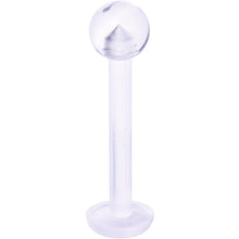 14G 1/2 Clear Flexible Bioplast Straight Barbell Retainer