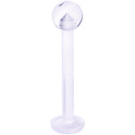 14G 9/16 Clear Flexible Bioplast Straight Barbell Retainer