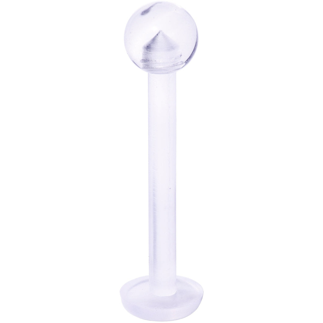 14G 9/16 Clear Flexible Bioplast Straight Barbell Retainer