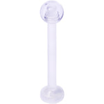 14G 5/8 Clear Flexible Bioplast Straight Barbell Retainer