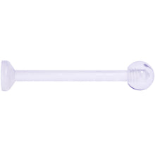 14G 5/8 Clear Flexible Bioplast Straight Barbell Retainer