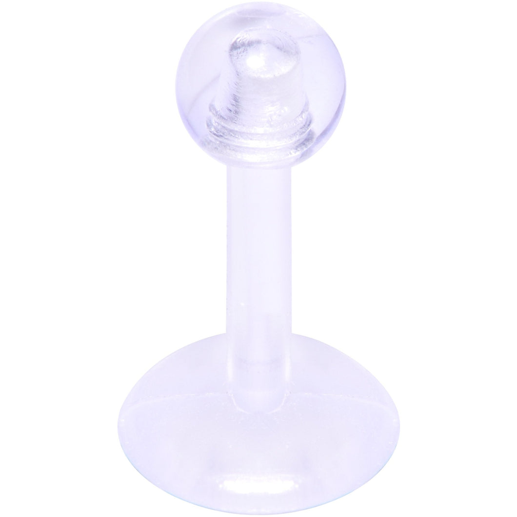 16G 1/4 Clear Flexible Bioplast Labret Monroe Tragus Retainer