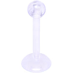 16G 3/8 Clear Flexible Bioplast Labret Monroe Tragus Retainer
