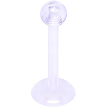 16G 3/8 Clear Flexible Bioplast Labret Monroe Tragus Retainer