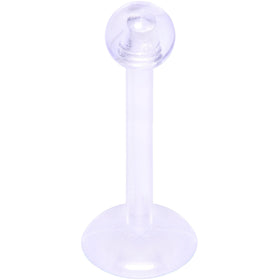 16G 3/8 Clear Flexible Bioplast Labret Monroe Tragus Retainer