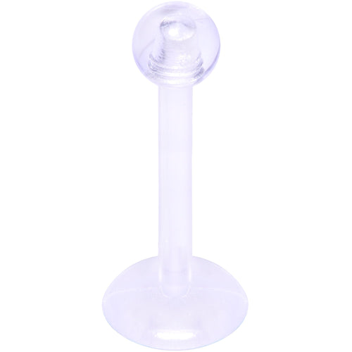 16G 3/8 Clear Flexible Bioplast Labret Monroe Tragus Retainer