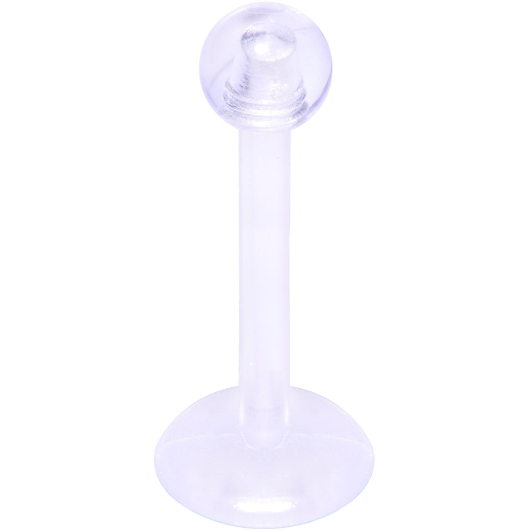16G 3/8 Clear Flexible Bioplast Labret Monroe Tragus Retainer