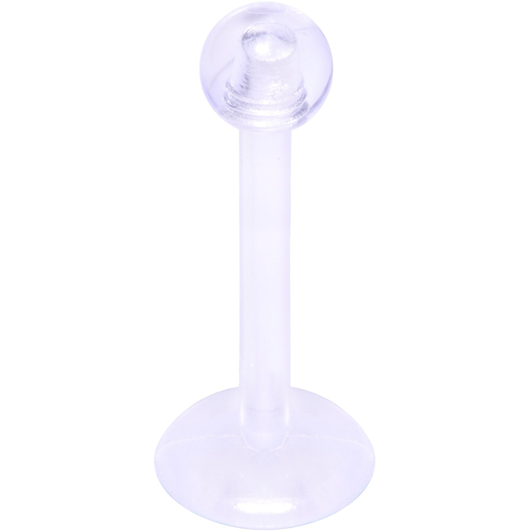 16G 3/8 Clear Flexible Bioplast Labret Monroe Tragus Retainer