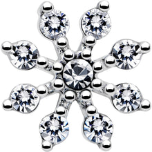 20G 1/4 Clear CZ Gem Flower L Shaped Nose Ring