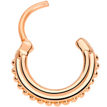16G 3/8 Rose Gold Tone Delicate Details Hinged Septum Ring