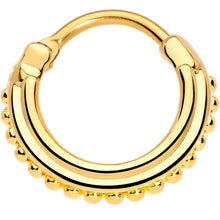 16G 3/8 Gold Tone Delicate Details Hinged Septum Ring