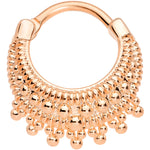 16G 3/8 Rose Gold Tone Debutante Fashion Hinged Septum Ring