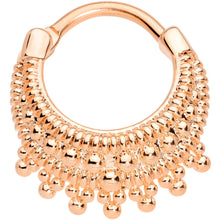 16G 3/8 Rose Gold Tone Debutante Fashion Hinged Septum Ring