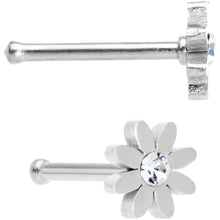 20G 1/4 Clear Gem Multicolor Flower Nose Bone Set of 4