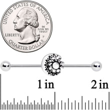 14G Crescent Moon with Star Dangle Industrial Barbell 38mm