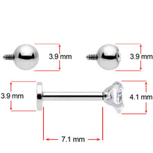 16G 5/16 Clear CZ Gem Variety Heart Labret Monroe Tragus