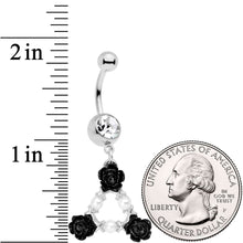 Clear Gem Triple Flower Triangle Dangle Belly Ring