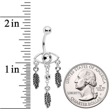 Clear Gem Vision of Feathers Dangle Belly Ring