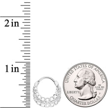 16G 3/8 Clear CZ Gem Chain Hinged Septum Ring