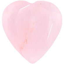 Rose Flower Quartz Stone Faceted Heart Single Flare Plug Set 6mm to 25mm