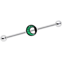 14G Glow in the Dark Crescent Moon Industrial Barbell 38mm