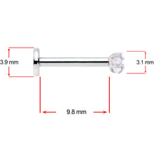 16G 3/8 Clear Pink Blue Star CZ Gem Labret Tragus Set of 3