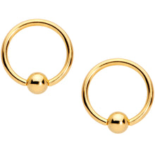 14G Red Gem Gold Tone Holly BCR Barbell Nipple Ring Set of 4
