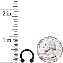 14G 3/8 Matte Black Horseshoe Circular Barbell