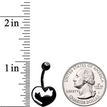 Clear Gem Black White Cat Lover Silhouette Belly Ring