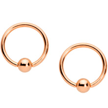14G Rose Gold Tone Santa Captive Barbell Nipple Ring Set of 4