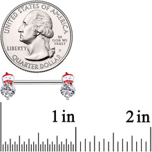 14G 9/16 Clear Gem Winter Snowman Barbell Nipple Ring Set