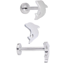 16G 5/16 Leaping Dolphins Labret Monroe Tragus Set of 4