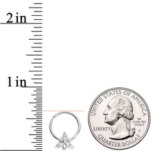 16G 3/8 Clear CZ Gem Triquetra Hinged Segment Ring
