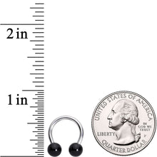 14G 3/8 Black Acrylic Ball Horseshoe Circular Barbell