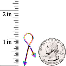 16G 25mm Rainbow Anodized Cone End Twister Cartilage Earring