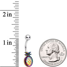 Rainbow Iridescent Dreamy Delicious Pineapple Belly Ring