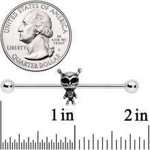 14G Sweet Black Eyed Alien Industrial Barbell 38mm