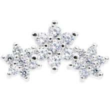 16G 5/16 Clear CZ Flowers Cartilage Tragus Earring