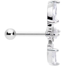 18G 5/16 Clear CZ Gem Geometric Crest Cartilage Tragus Earring