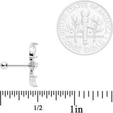 18G 5/16 Clear CZ Gem Geometric Crest Cartilage Tragus Earring